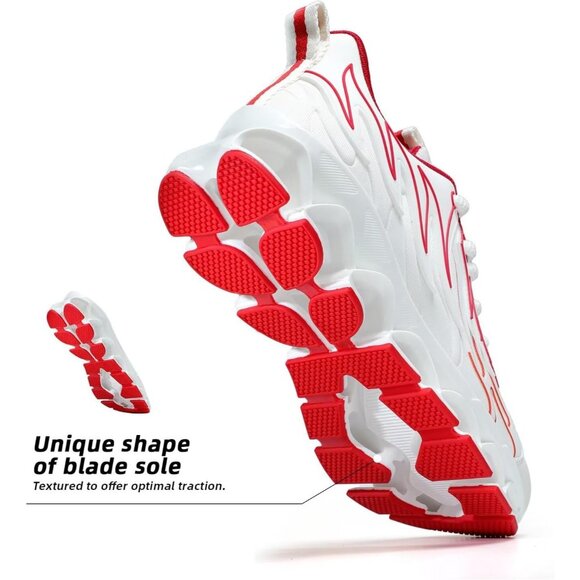 Men's Running Shoes Mesh Runners Fashion Sport Blade Walking Sneakers Z-White - Picture 5 of 7